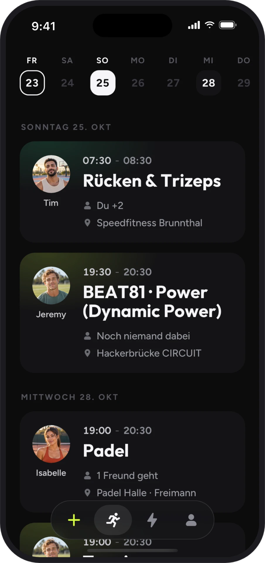 Deine Crew im Feed